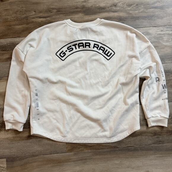 G-Star RAW Multi GR Relaxed Sweater Women’s XS Off-White Graphic Crewneck - Picture 8 of 8